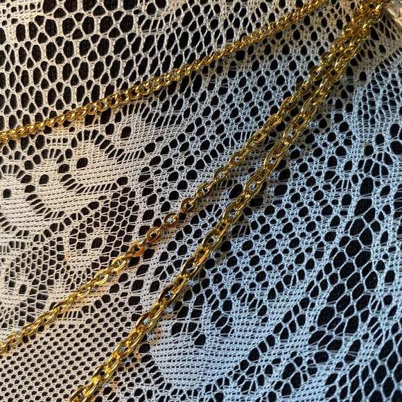 Super Cute Gold and White Enamel Butterfly Stacked Necklace - Picture 4 of 4